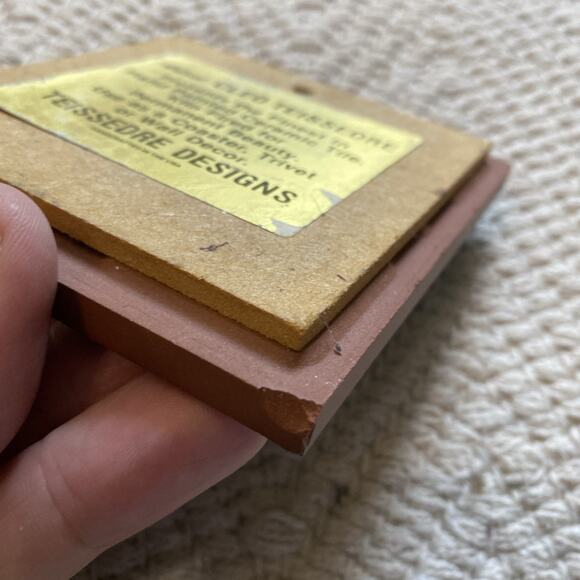 Cleo Teissedre Santa Fe Kachina on Vase Art Tile Trivet 1990 New Mexico set of 2 - Picture 8 of 8